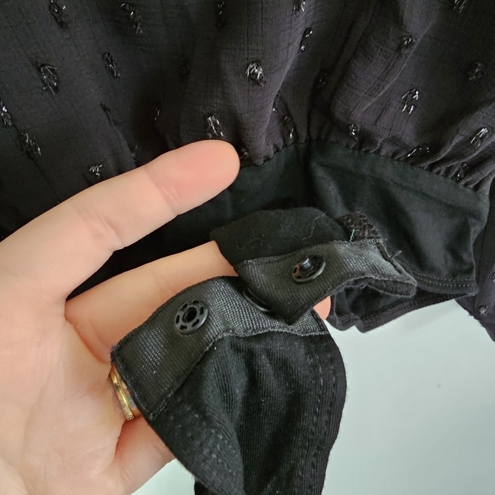 Lulu's "Picking Sides" Swiss Dot One Shoulder Bodysuit - Picture 10 of 12